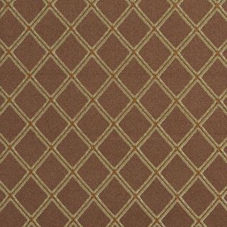 E614 Diamond Brown Green Gold Damask Upholstery Drapery Fabric (By The