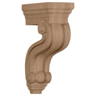 Ekena Millwork 3 3/8 in. x 6 1/2 in. x 10 1/2 in. Unfinished Mahogany Los Angeles Hollow Back Corbel COR03X06X10HAGM