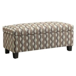 HomeSullivan Putnam Fabric Storage Bench in Mocha Wavy Stripe 40E471F34