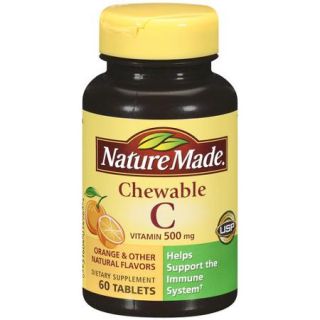 Nature Made Vitamin C 500 mg Chewable Tablets, Orange 60 ea