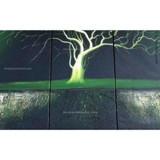 Design Art Abstract Tree 3 Piece Original Painting on Canvas Set in