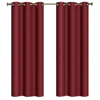 Bella Luna Marina Faux Linen Cinnamon Room Darkening Grommet Curtain Panel, 38 in. W x 84 in. L YMC003333