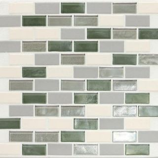 Daltile Coastal Keystones Caribbean Palm Brick Joint 12 in. x 12 in. x 6 mm Glass Mosaic Floor and Wall Tile CK8721BJPM1P