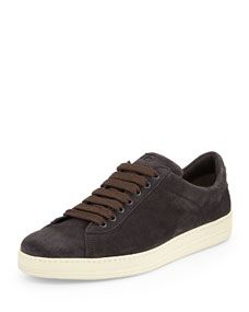TOM FORD Russel Suede Low Top Sneaker, Gray