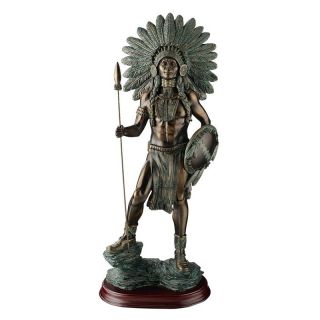 Design Toscano 18 in. Proud Chieftain Warrior Sculpture   Sculptures & Figurines