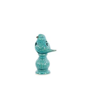 Ceramic Bird on Pedestal SM Gloss White
