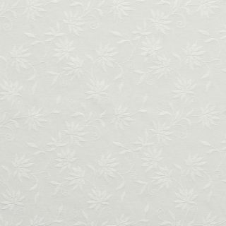C127 White Floral Linen Look Upholstery Window Treatment Fabric by the