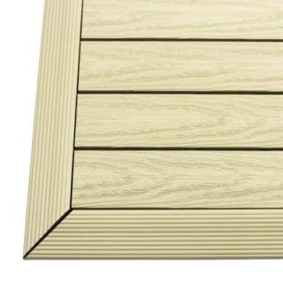 NewTechWood Quick Deck 2 in. x 1 ft. Composite Deck Tile Outside Corner Trim in Sahara Sand (2 Pieces/box) US QD OF ZX SD