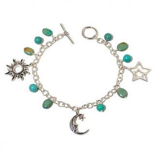 Studio Barse Gemstone Bead "Celestial" 7 3/8" Sterling Silver Charm Bracelet   7979233