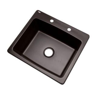 Mont Blanc Northbrook Drop In Composite Granite 25 in. 2 Hole Single Bowl Kitchen Sink in Espresso 30290Q