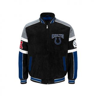 Officially Licensed NFL Colorblocked Suede Jacket   Colts   7758361