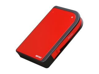 BUFFALO MiniStation Metro 500GB USB 2.0 2.5" Portable Hard Drive HD PXT500U2/R Ruby Red