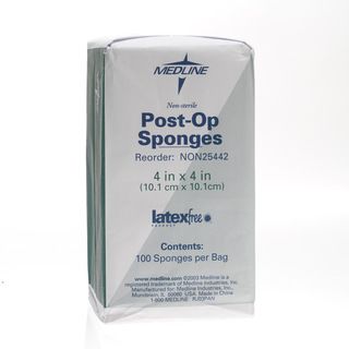 Medline Sponge Post Op 4 inch x 4 inch Non Sterile (Pack of 2000