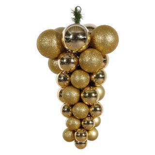 Vickerman 24 in. Gold 3 Finish Grape Cluster   Ornaments