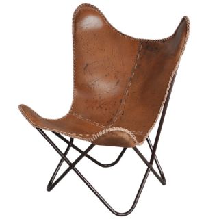 Anti brown Leather Butterfly Chair   Shopping   Great Deals