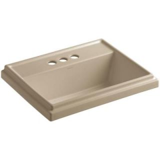 KOHLER Tresham Drop In Vitreous China Bathroom Sink in Mexican Sand with Overflow Drain K 2991 4 33