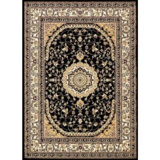 World Rug Gallery Nova Ardebil Black 7 ft. 10 in. x 10 ft. 2 in. Area Rug 5840