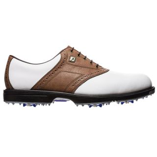 Footjoy Mens Superlites Tan and White Saddle Golf Shoes