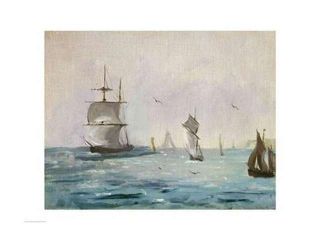 Fishing Boat Arriving, with the Wind Behind, 1864 Poster Print by Edouard Manet (24 x 18)