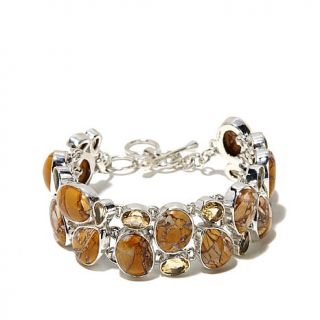 Himalayan Gems™ Multigemstone 6 1/2" Sterling Silver Link Bracelet   7582083