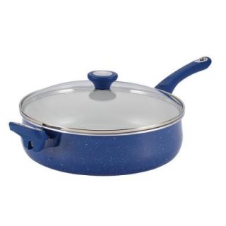 Farberware New Traditions Speckled Aluminum Nonstick 5 qt. Jumbo Cooker with Helper Handle in Blue 15683