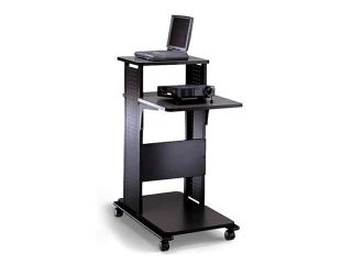 Black Steel Presentation Stand with Reversible Anthracite/Folkstone Shelves   Meeting Plus