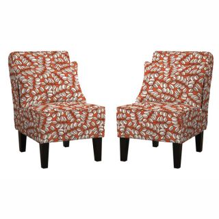 angelo:HOME Jules Autumn Orange Twin Leaf Trail Armless Chair Set with