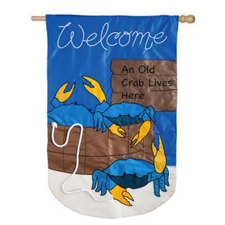 An Old Crab Live Here Two Sided Garden Flag by Evergreen Enterprises