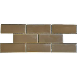 SomerTile 3x6 inch Reflections Sandstone Glass Mosaic Wall Tile (Case