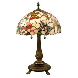 Dale Tiffany Butterfly 27 in. Chocolate Bronze Art Glass Table Lamp TT100361