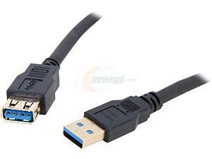 Coboc CY U3 AAMF 1.5 BK 1.5ft SuperSpeed 5Gbps USB 3.0  A Male to A Female Extension Cable,Gold Plated,Black,M F