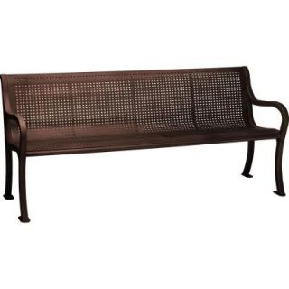 Tradewinds Oasis 6 ft. Perforated Bench with Back in Hazel Nut HD C6111OC HN