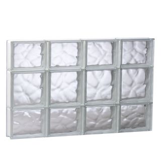 REDI2SET Wavy Glass Pattern Frameless Replacement Glass Block Window (Rough Opening: 31.5 in x 19.75 in; Actual: 31 in x 19.25 in)