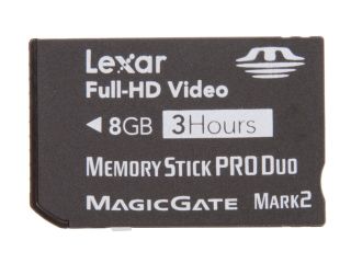 Lexar 8GB Memory Stick Pro Duo (MS Pro Duo) Full HD Video Memory Card Model LMSPD8GBFSBNAHD