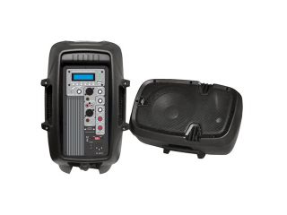 SOUND AROUND PYLE INDUSTRIES PPHP103MU 10 in. 600 Watt Powered Two Way PA Speaker with MP3 USB SD Playback