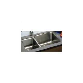 Lustertone 35.25 x 20.5 Undermount Double Bowl 18 Gauge Kitchen Sink