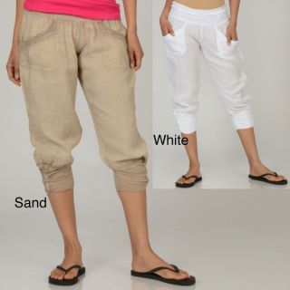 Elan Womens Linen Capri Pants   Shopping   The Best Prices