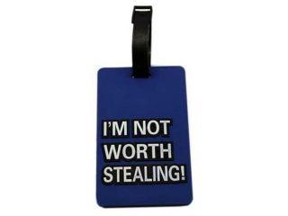Naftali TLVPC006 Luggage Id Tag   Im Not Worth Stealing   Blue