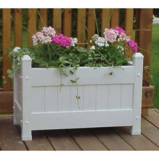 Dura Trel 28 in. x 16 in. White Vinyl Planter Box 11124