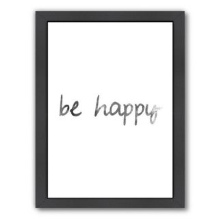 Be Happy Framed Textual Art by Americanflat