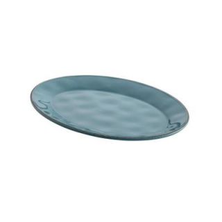 Rachael Ray Cucina Dinnerware 10 in. x 14 in. Stoneware Oval Platter in Agave Blue 57403