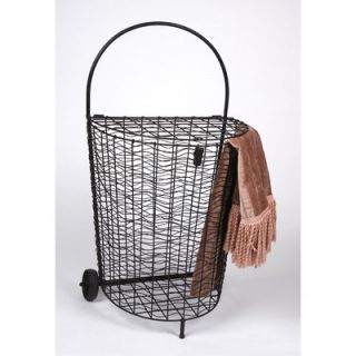 Rolling 1/2 Moon Basket with Lid by Wilco Home