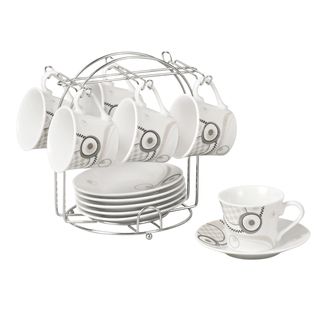 Grey Espresso Set on Stand (Service for 6)