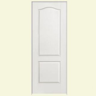 Masonite 32 in. x 80 in. Textured 2 Panel Arch Top Hollow Core Primed Composite Single Prehung Interior Door 18016