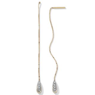 PalmBeach Pave Diamond Accent Thread Thru Earrings in 10k Gold