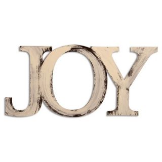 Letter2Word Hand Painted Joy 3D Wall Sculpture   Cream