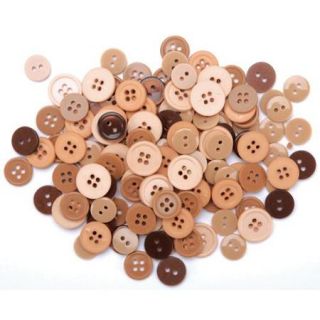 Favorite Findings Basic Buttons Assorted Sizes 130/Pkg Natural