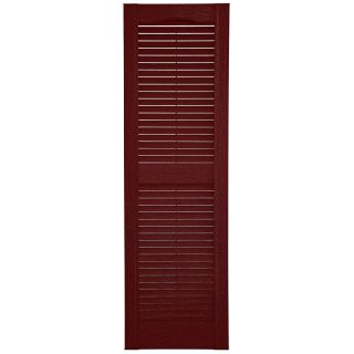 Custom Shutters llc. 2 Pack Burgundy Louvered Vinyl Exterior Shutters (Common: 16 in x 63 in; Actual: 16.25 in x 63 in)