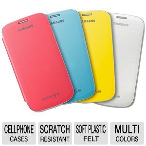 Samsung EFC 1G6BWEGSTA Flip Cover Case Style Bundle   for Samsung Galaxy S3, 4 Pack, Multicolor (Pink, Light Blue, Yellow and Marble White)