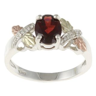 Dolce Giavonna Silverplated Garnet and Diamond Accent Antique style